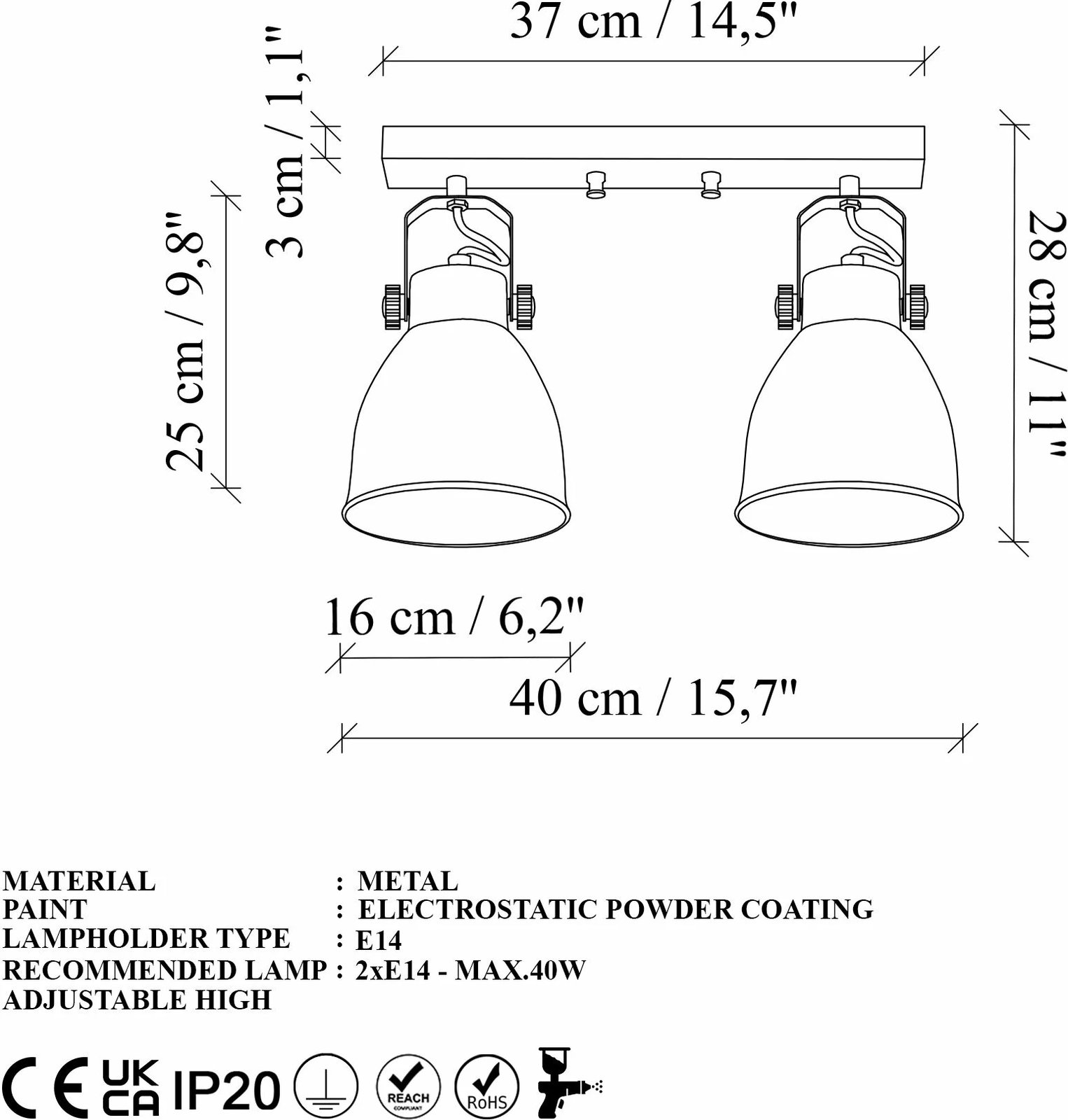 Llambë tavani Opviq, ngjyrë ari, Spotkafası - 15436