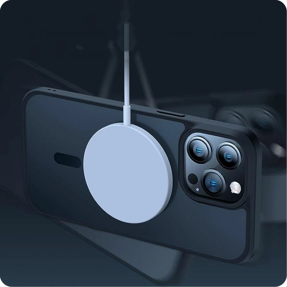 Mbështjellës Tech-Protect MagMat MagSafe për iPhone 15, Gjysem-transparent, Zi
