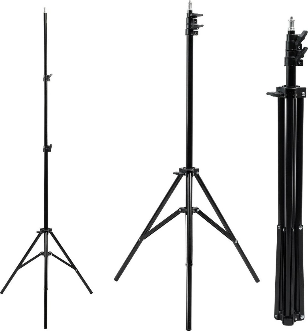 Stativ për lampë unazore LED, Maclean MC-163, lartësi 62-190 cm, ngarkesë 3 kg, 12" kompatibilitet MCE612/MCE612B, i zi