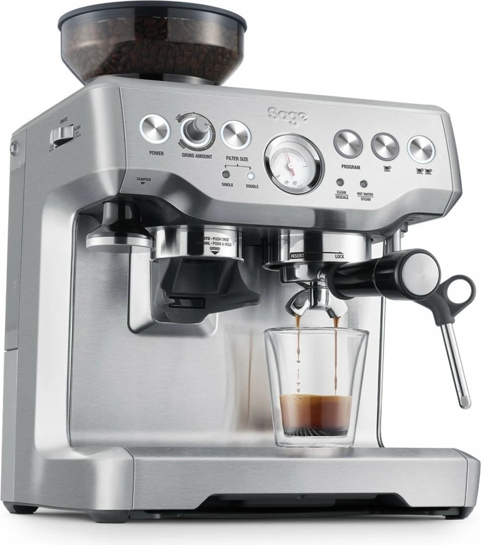 Aparat espresso Sage SES875BSS, me mulli të integruar, çelik i furizuar
