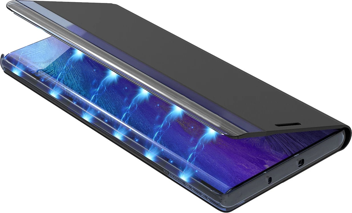 Mbështjellës Hurtel New Sleep Case për iPhone 16e, me kapak dhe qëndrim, i zi