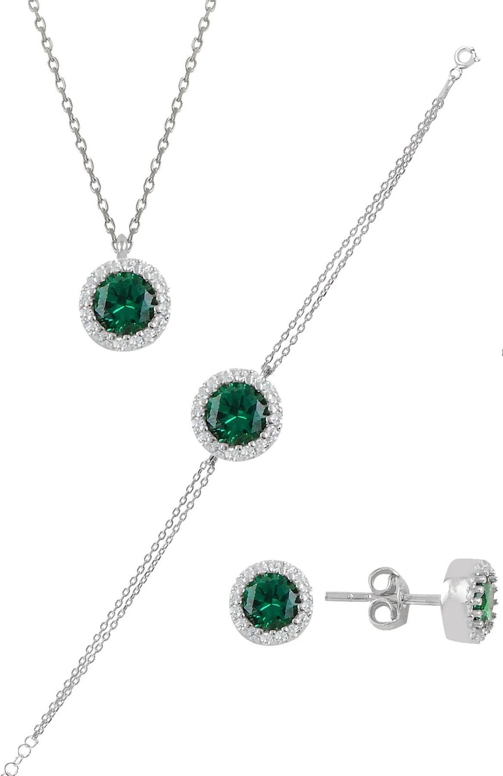 Set varëse, byzylyk dhe vathë argjendi, jeshile, Jumeon, 11174YESIL