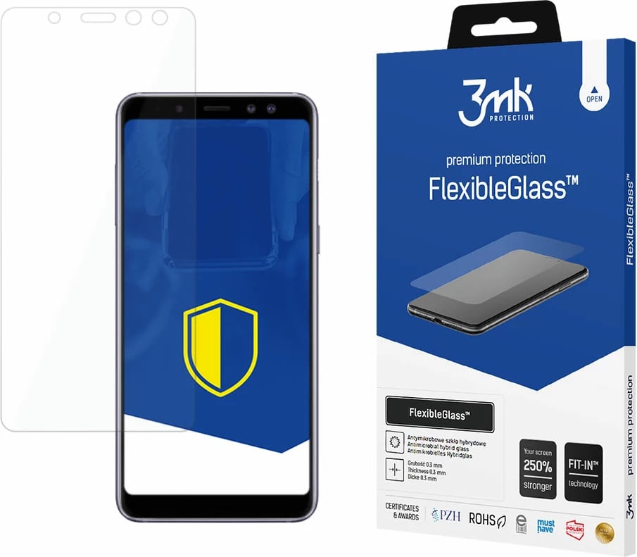 Mbrojtës ekrani FlexibleGlass 3mk Protection për Samsung Galaxy A8 2018, transparent