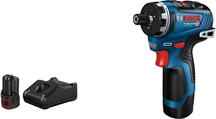 Vidërrues Bosch GSR 12V-35 HX Professional, brushless, 12V, 3Ah, me dy bateri, zi/blu/kuq