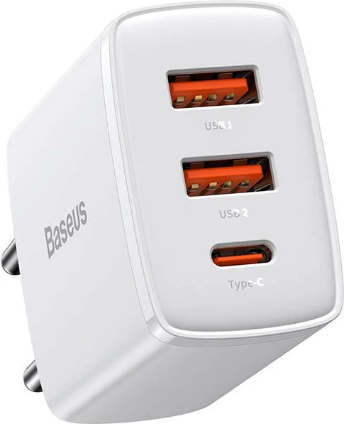 Karikues rrjeti Baseus CCXJ-E02, 30W, 2x USB-A, USB-C, i bardhë