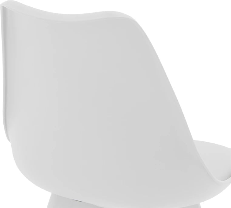 Karrige Gaston PP-PU, këmbë druri, e bardhë