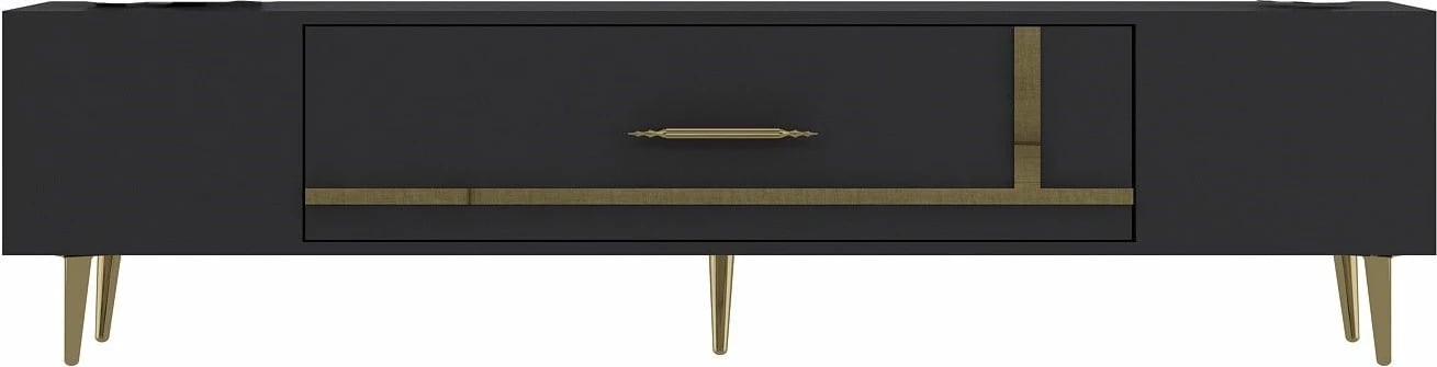 Komodë për TV, ngjyrë antracit dhe ari, Skye Decor, Dekop1