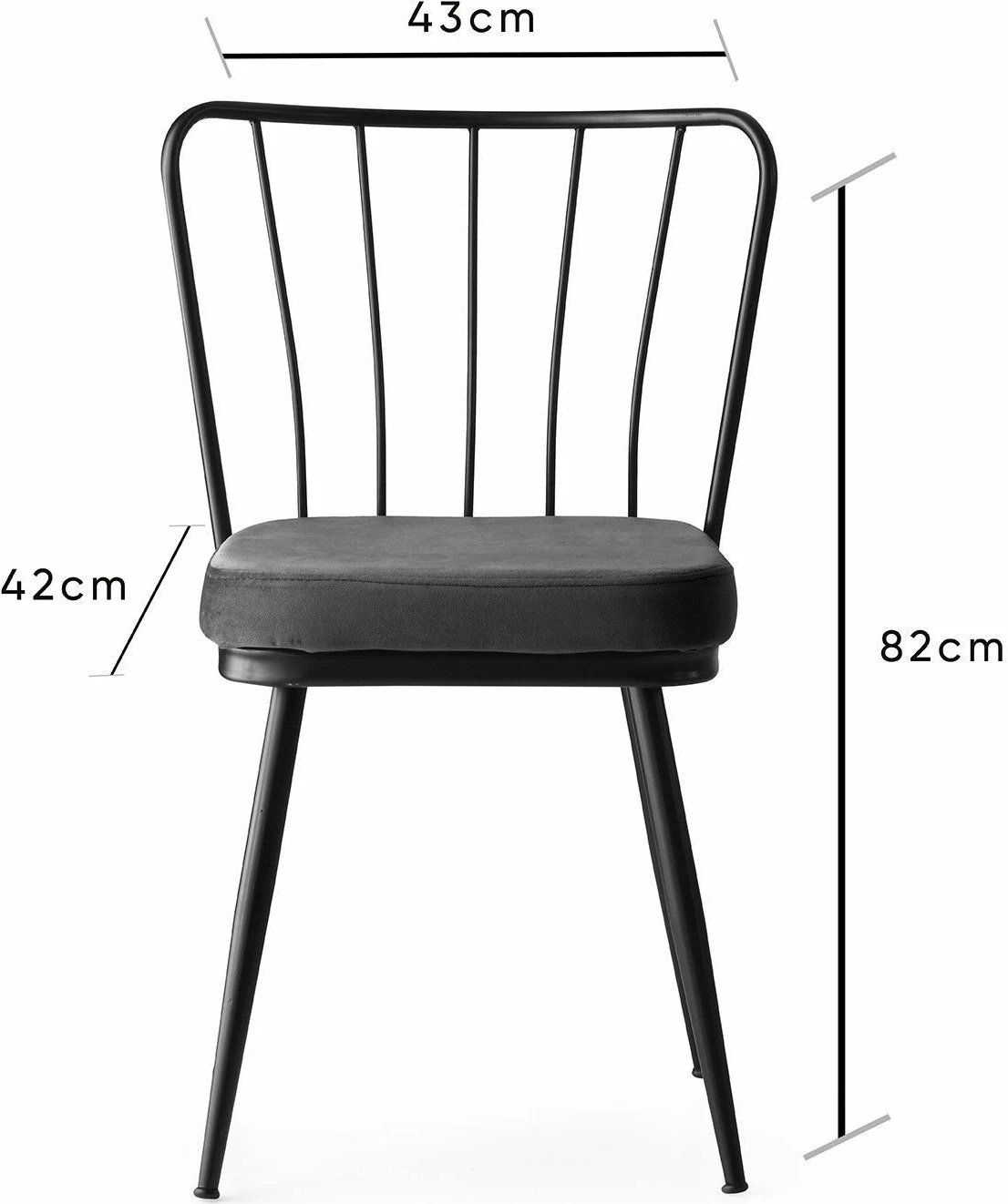 Set karrigesh (2 copë) Hanah Home, Yıldız - 942 V2, ngjyrë e zezë Set karrigesh (2 copë) Hanah Home, Yıldız - 942 V2, ngjyrë e zezë