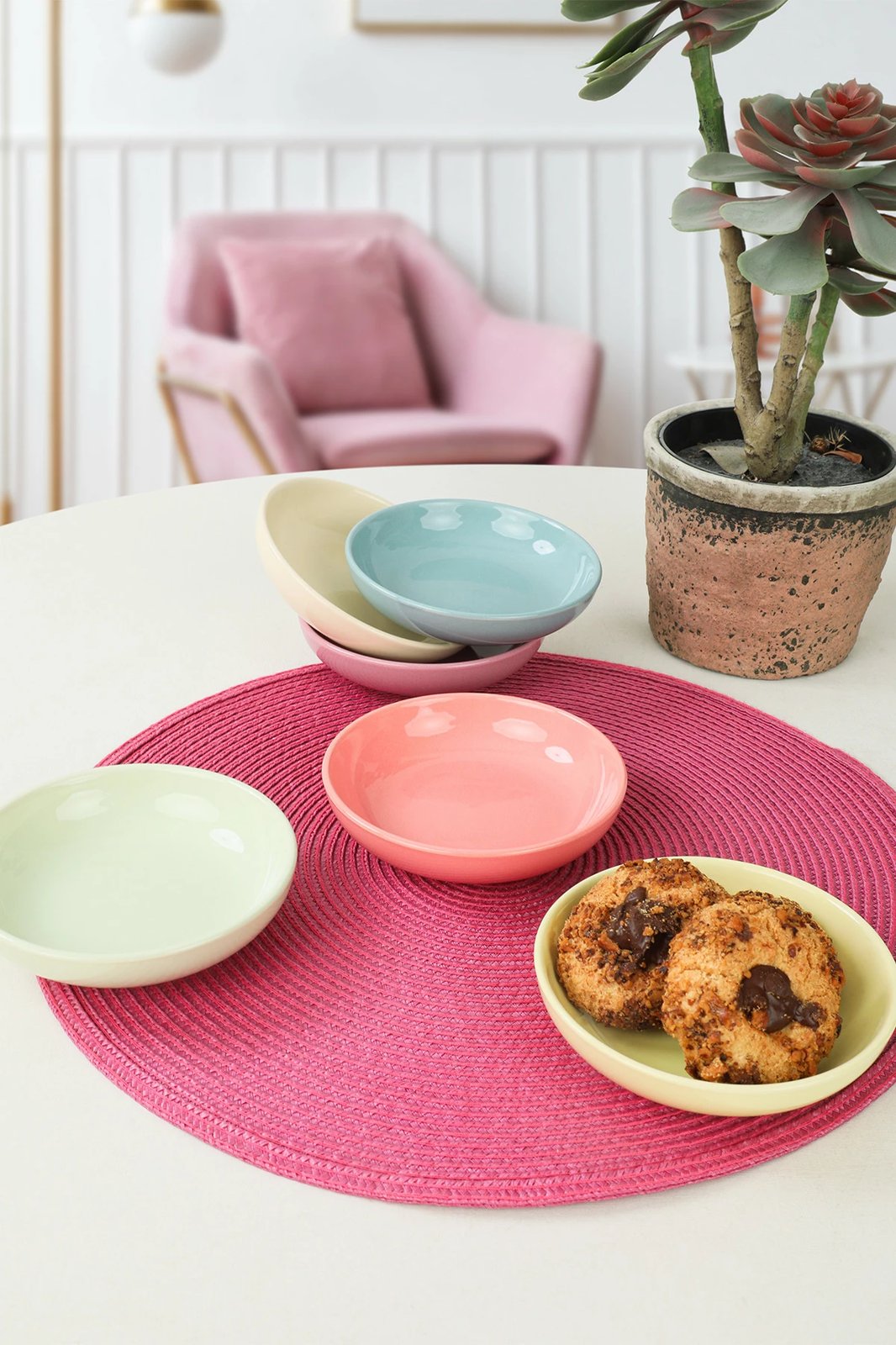 Set tasash qeramike, shumëngjyrëshe, Hermia Concept, 13cm (6 copë), ST489406F21XA000000MAYD100
