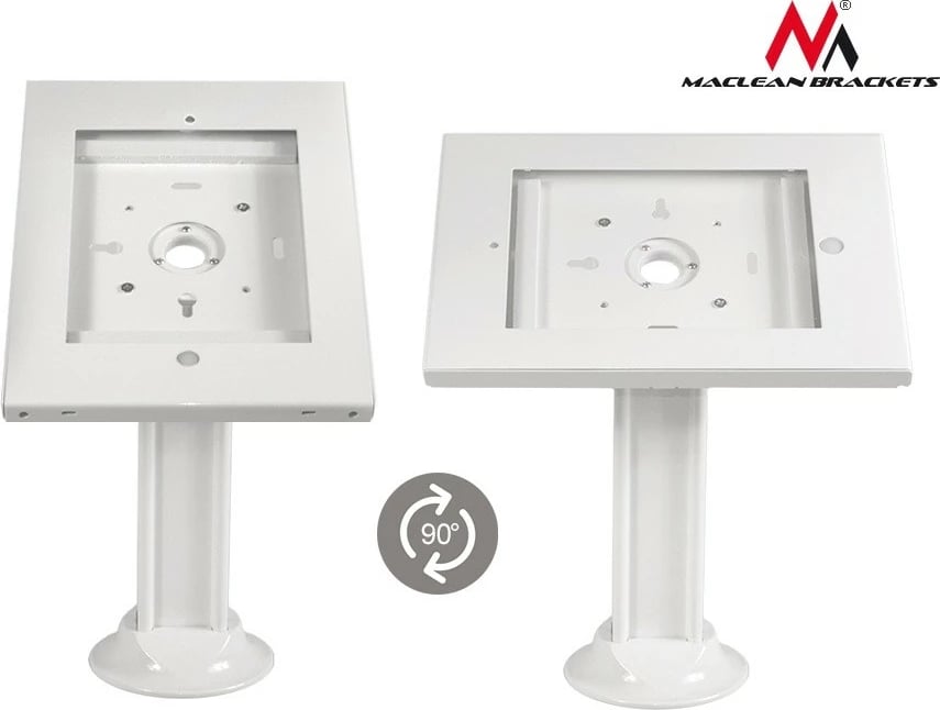 Mbajtës reklamues për tablet Maclean MC-677, për tavolinë, me mbyllje, i përshtatshëm për iPad 2/3/4/Air/Air2, Bardhë