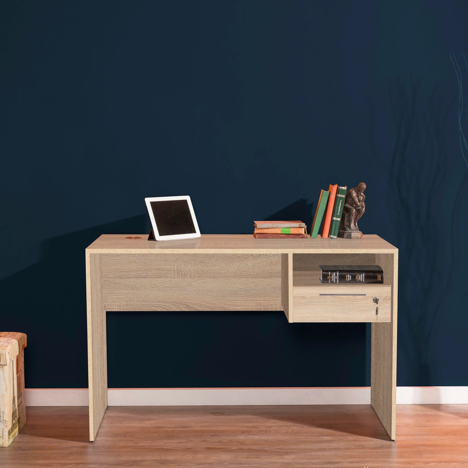 Tavolinë studimi Hanah Home, Cms-510-Ss-1, ngjyrë sonomo dhe e bardhë