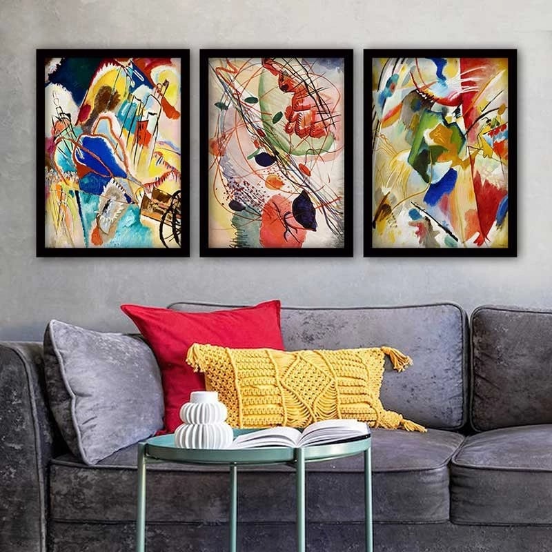 Pikturë dekorative me kornizë (3 copë), Wallity, 3SC_UN2763120 _3545