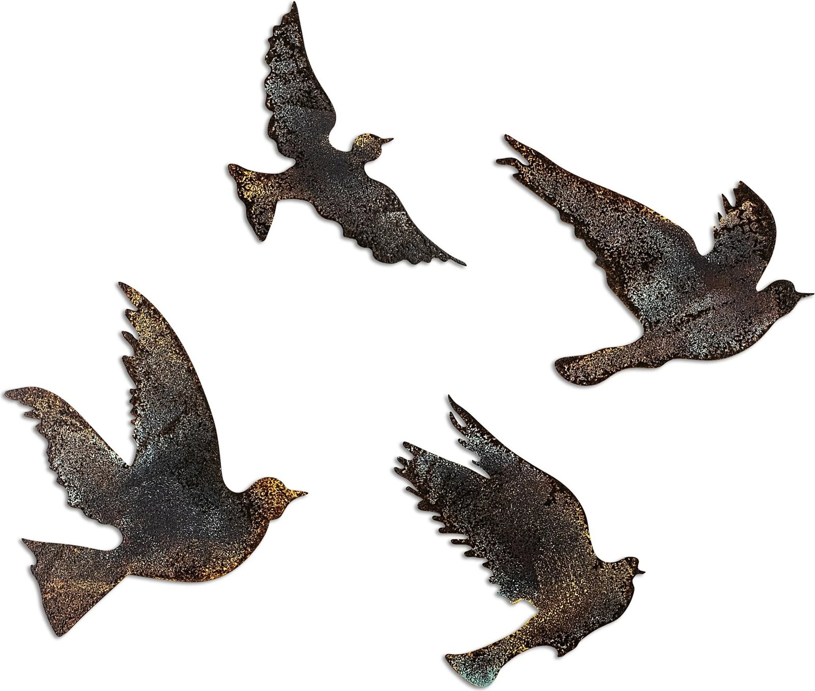 Aksesor dekorativ metalik për mur, Wallity, zogj, shumëngjyrësh