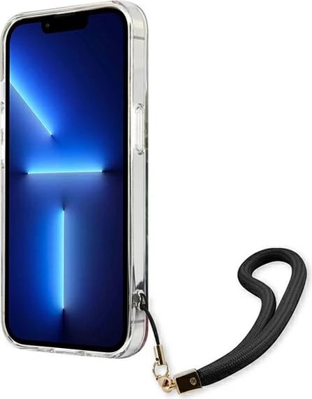 Mbështjellës Guess Flower Strap për iPhone 13 Pro Max 6.7", TPU, Blu me lule