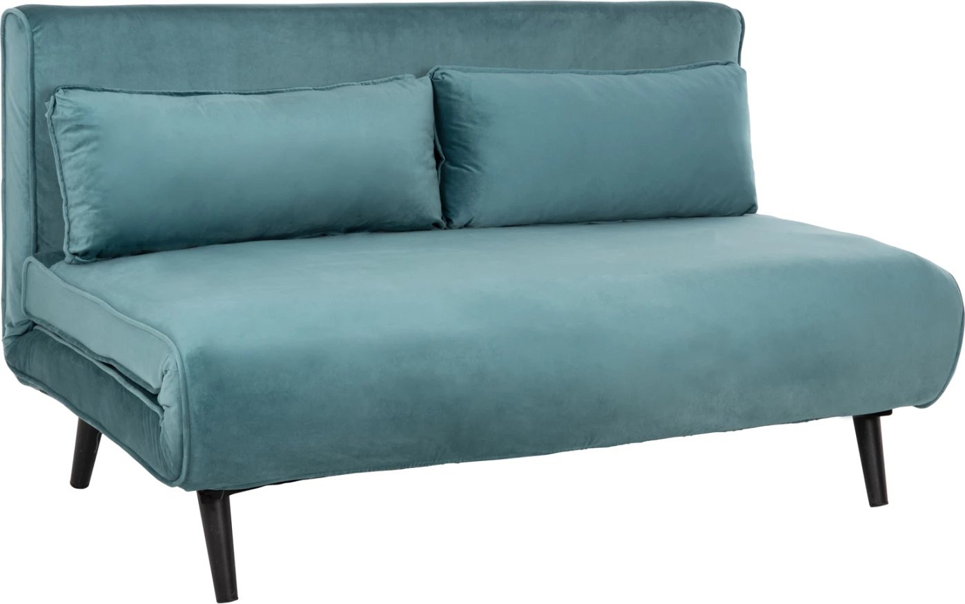 Divan për dy persona, ASMA, kadife, ngjyrë mente, 140x80x77H cm