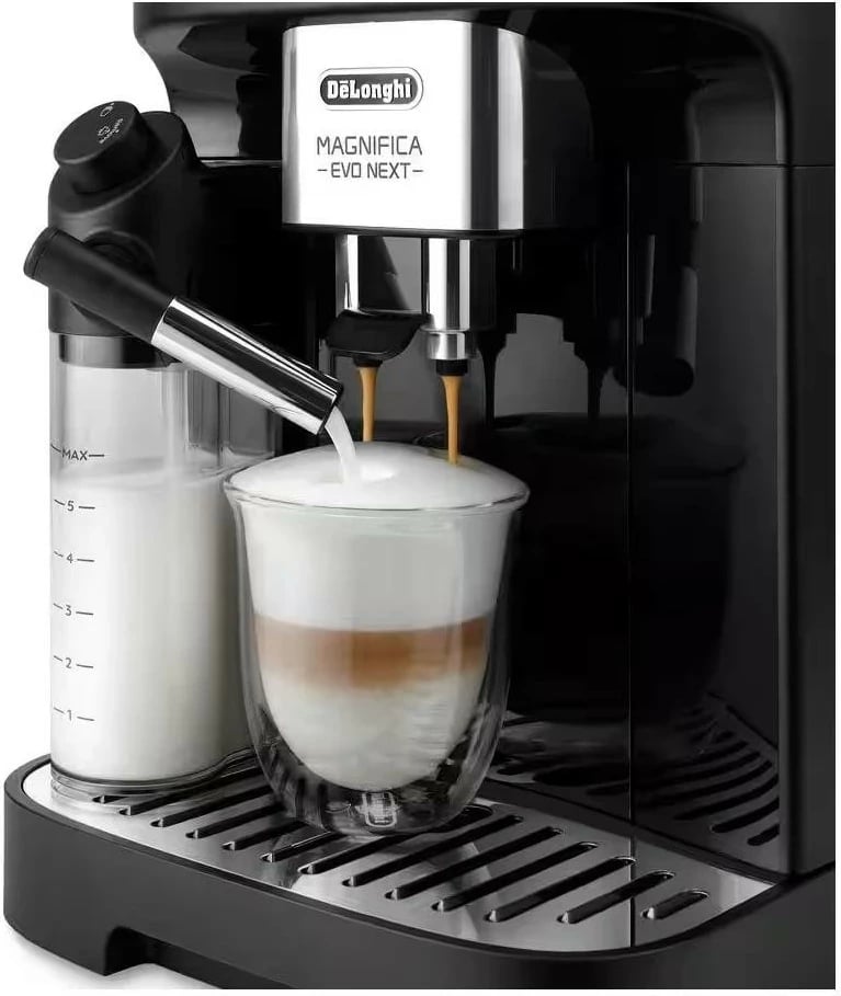 Aparat kafeje DeLonghi Magnifica Evo Next ECAM 310.60.B, automatik, mulli çeliku, 1.9L, zi