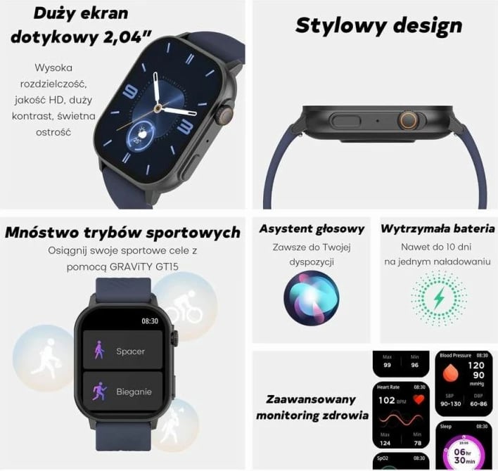 Smartwatch për femra Gravity, kaltër e errët