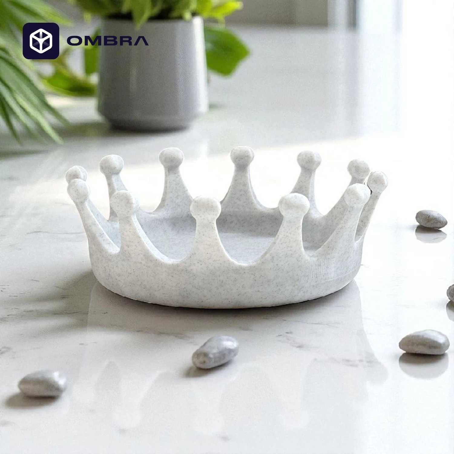 Organizues Bizhuterish – Dekori në formë Kurorë Mbretërore, ngjyrë mermeri