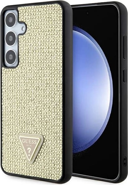Mbështjellës Guess Rhinestone Triangle për Samsung Galaxy S24+, ari