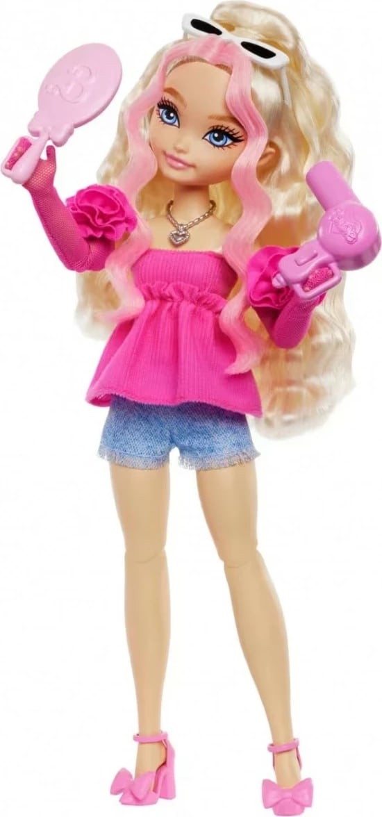 Kukull Barbie Dream Besties Malibu Mattel HYC21 me 8 aksesorë, Rozë