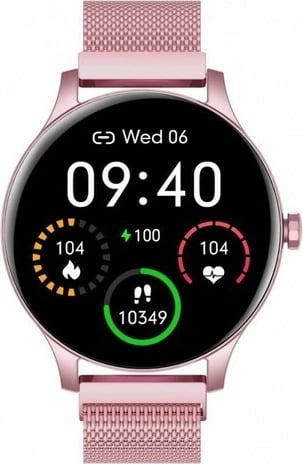 SmartWatch GARETT CLASSY PINK, STEEL (IP68 waterproof)