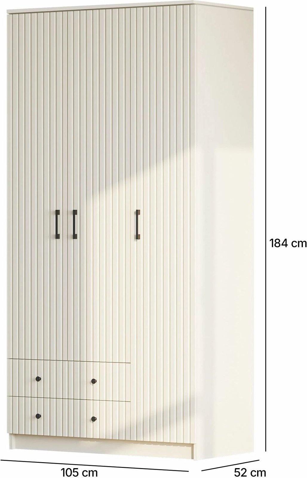 Dollap rrobash, ngjyrë e bardhë mat, Skye Decor, RB-185