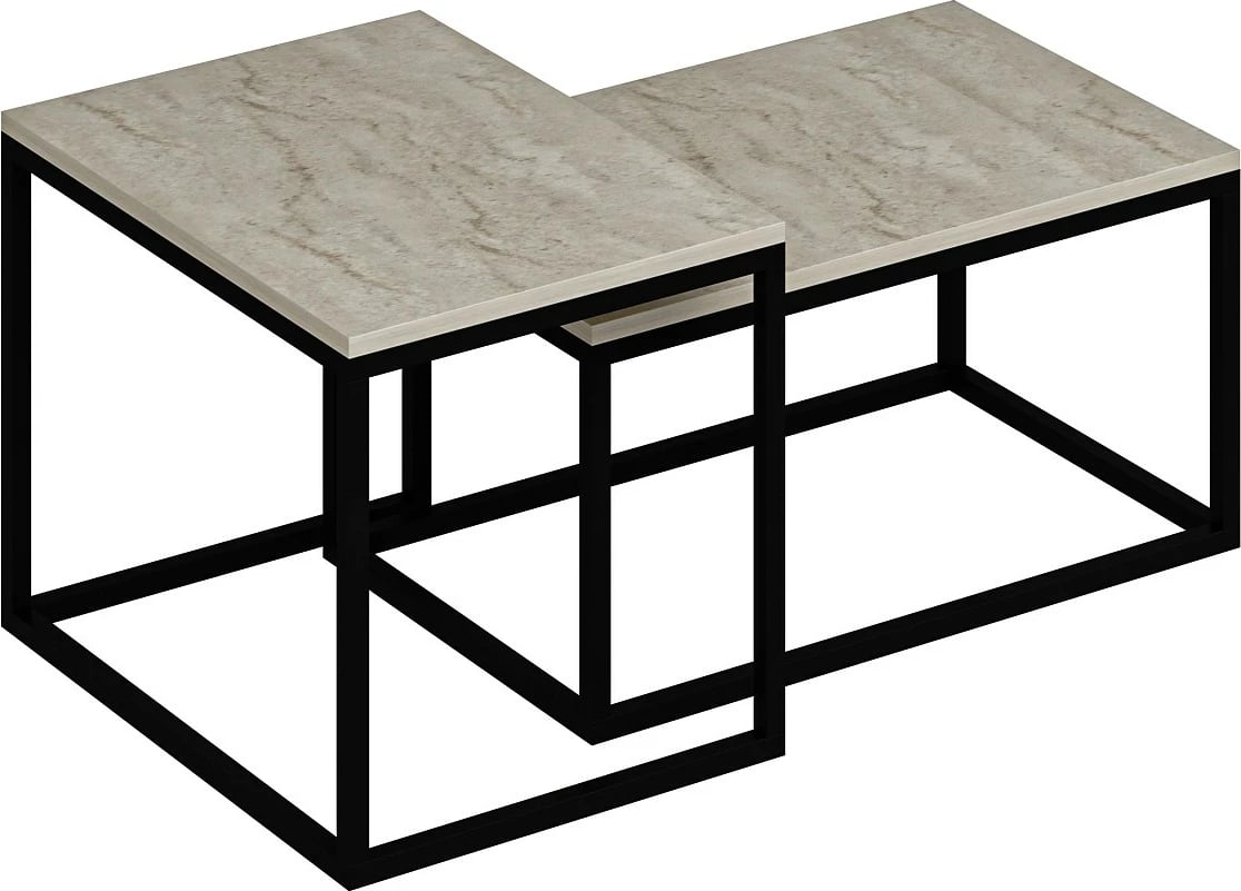 Tavolinë kafeje Skye Decor, ngjyrë travertin