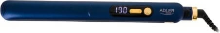 Drejtues flokësh Adler AD 2328, pllaka titan 25x110 mm, 150–230°C, 50 W, ngrohje e shpejtë, ekran LED, kabllo 360°, Gold/Navy blue