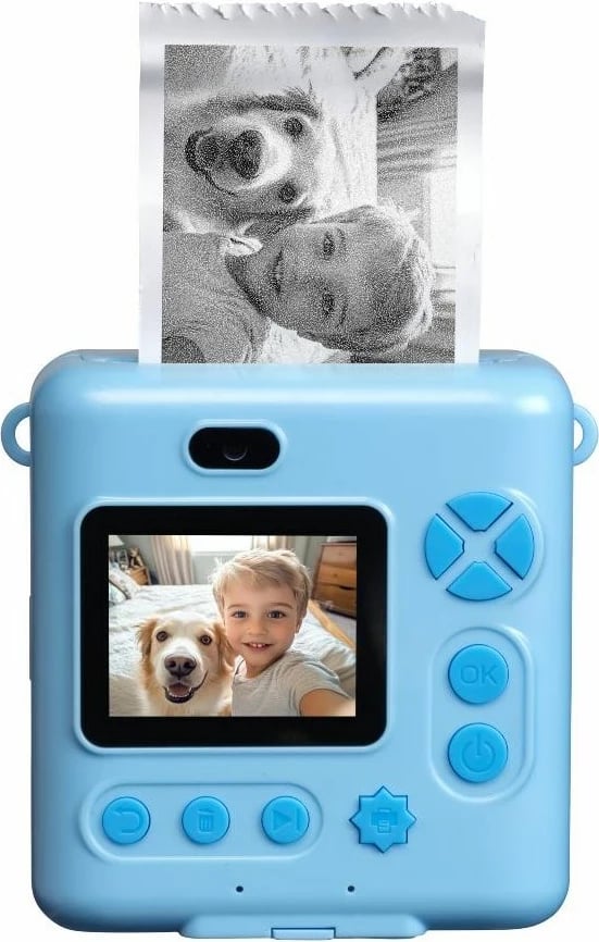 Kamerë instant denver KPC-1363BU për fëmijë, me ekran LCD 2", MicroSD, Blu