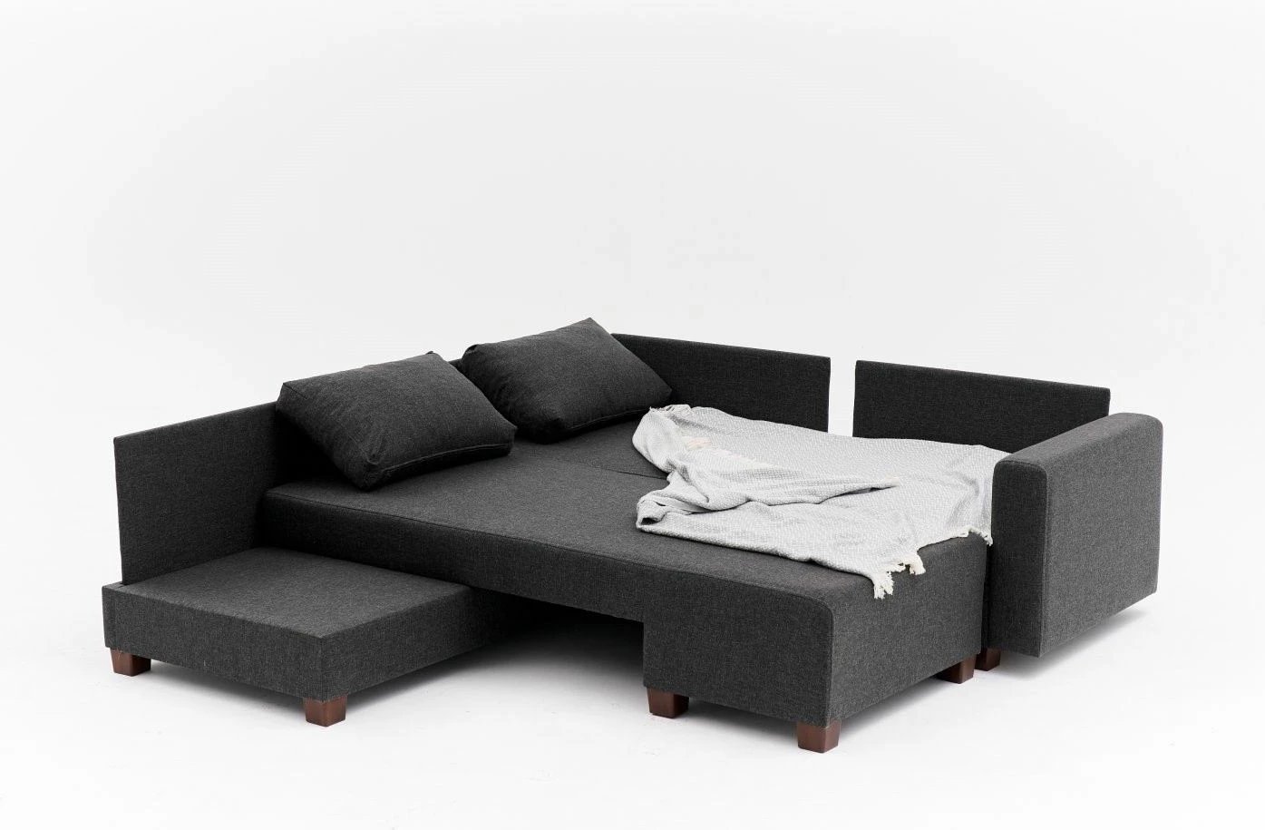 Kënd divan-krevat Atelier del Sofa, antracit, pjesa e majtë