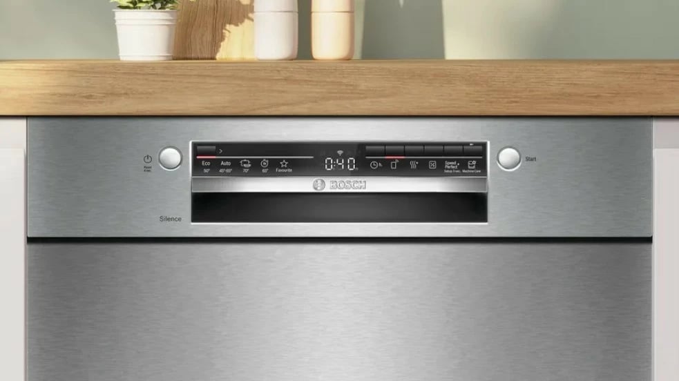 Lavastovilje e integrueshme frontale, Bosch SMU2HVS06E, 14 sete, 60 cm, 46 dB, Klasa C, Home Connect, ExtraDry, inox