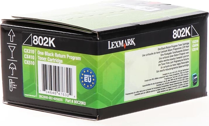Toner Lexmark 802K 80C20K0, rendiment 1000 faqe, zi