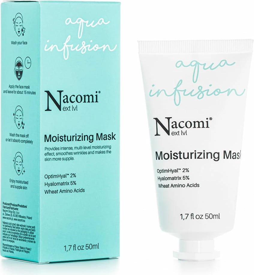 Maskë hidratuese për fytyrë Nacomi Next Level Moisturizing Mask për femra, 50ml