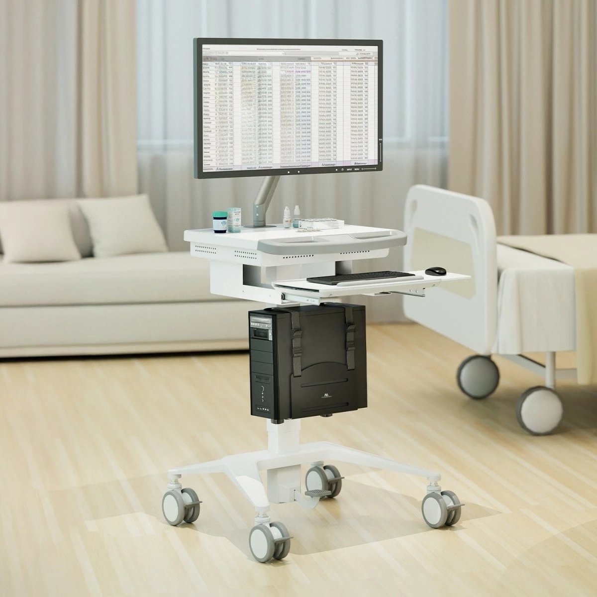 Mbajtës për kasë kompjuteri Maclean MC-116B, i zi