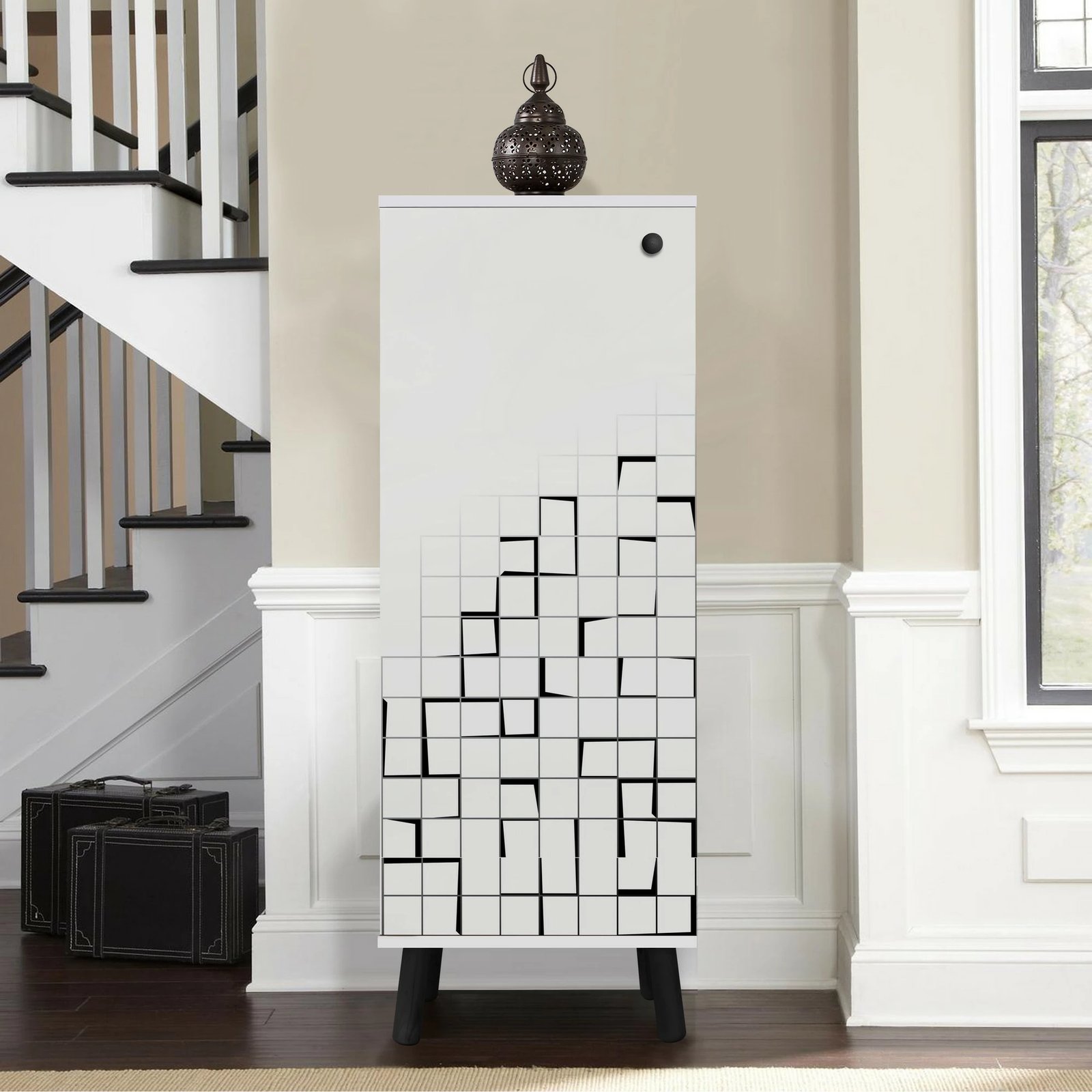 Dollap për këpucë Skye Decor, ngjyrë e bardhë dhe e zezë, Vegas - SB 959