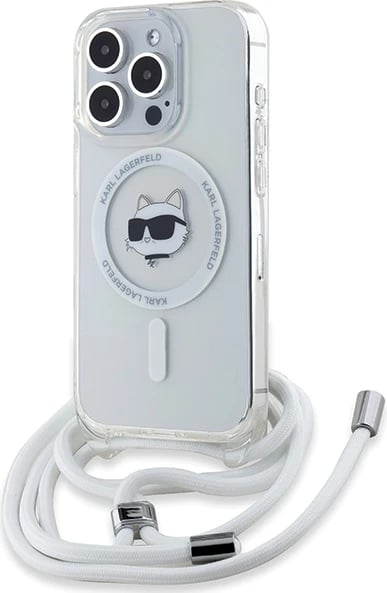Mbështjellës Karl Lagerfeld IML Choupette Head & Cord MagSafe për iPhone 14 Pro, Transparent