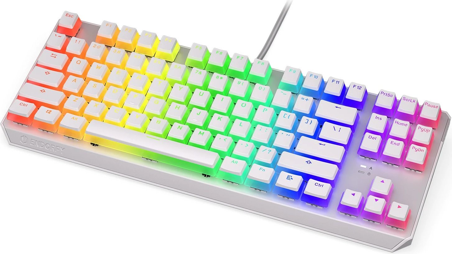 Tastierë gaming, Endorfy, RGB, TKL, e bardhë 