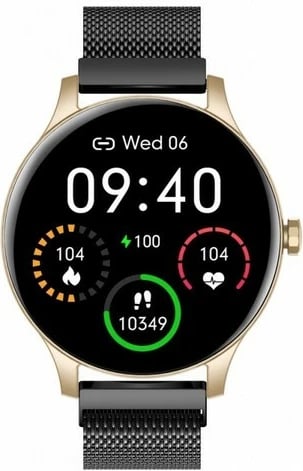 SmartWatch GARETT CLASSY GOLD-BLACK, STEEL (IP68 waterproof)