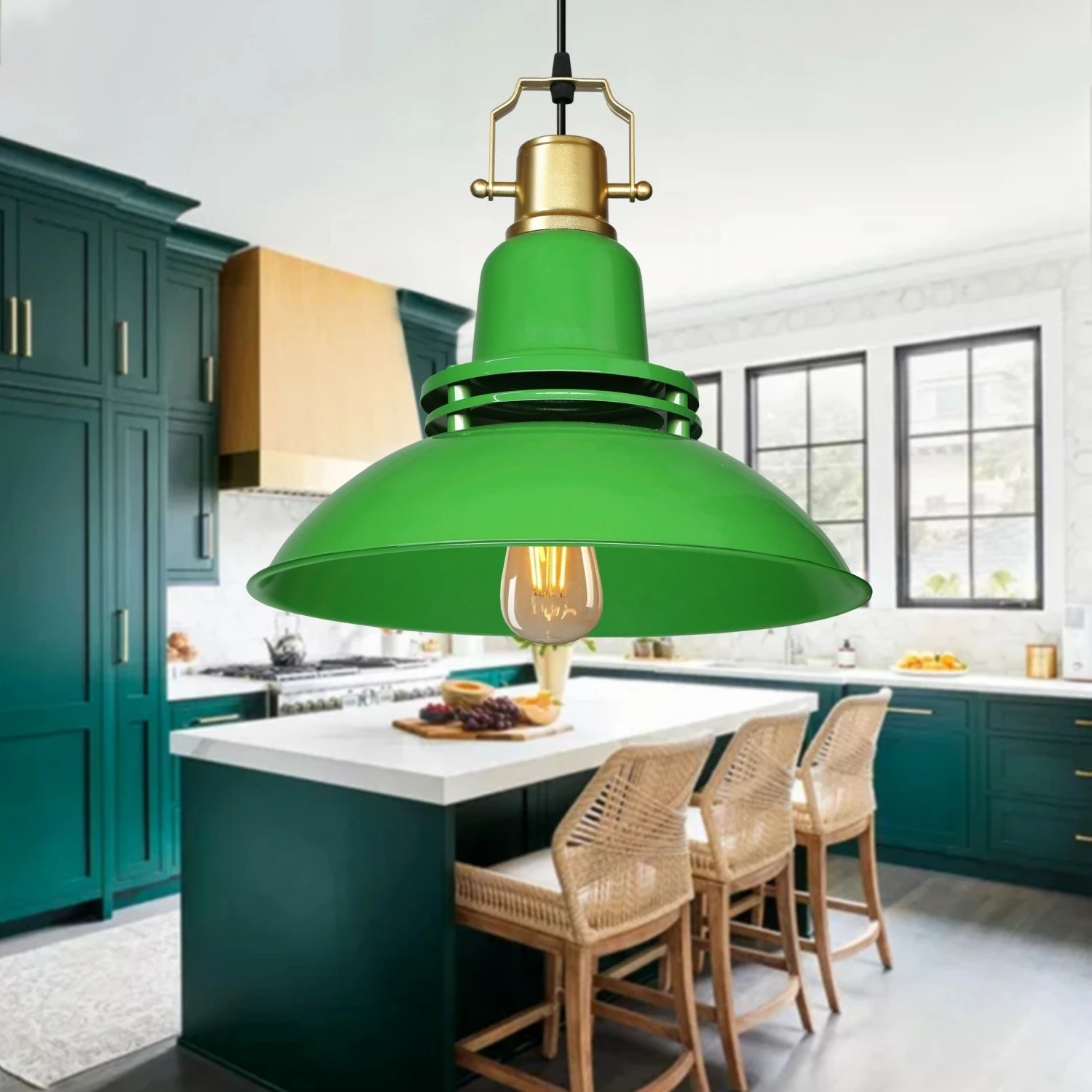 Llambë tavani Opviq, metalike, ngjyrë e gjelbër, AYD-3655