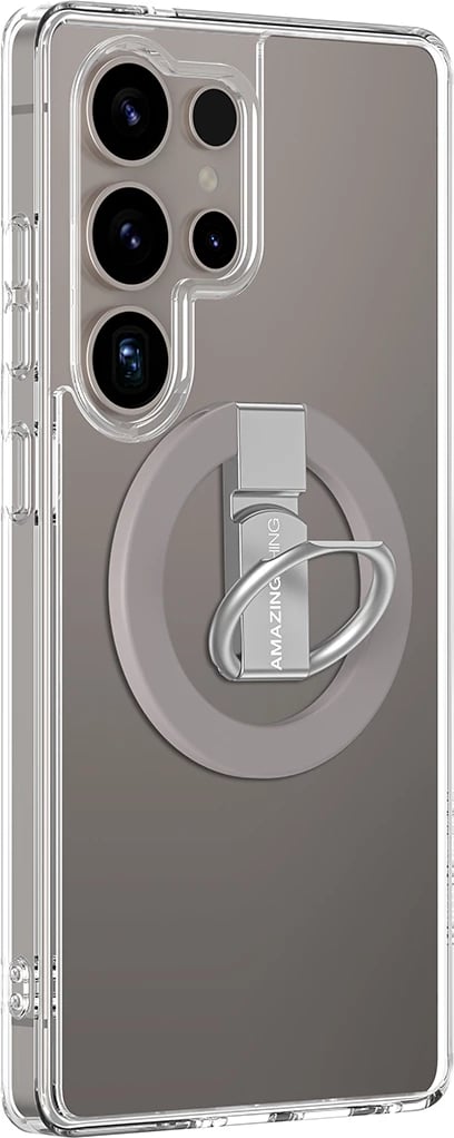 Mbështjellës AmazingThing Minimal Mag Case me unazë magnetike për Samsung Galaxy S25 Ultra, Transparent