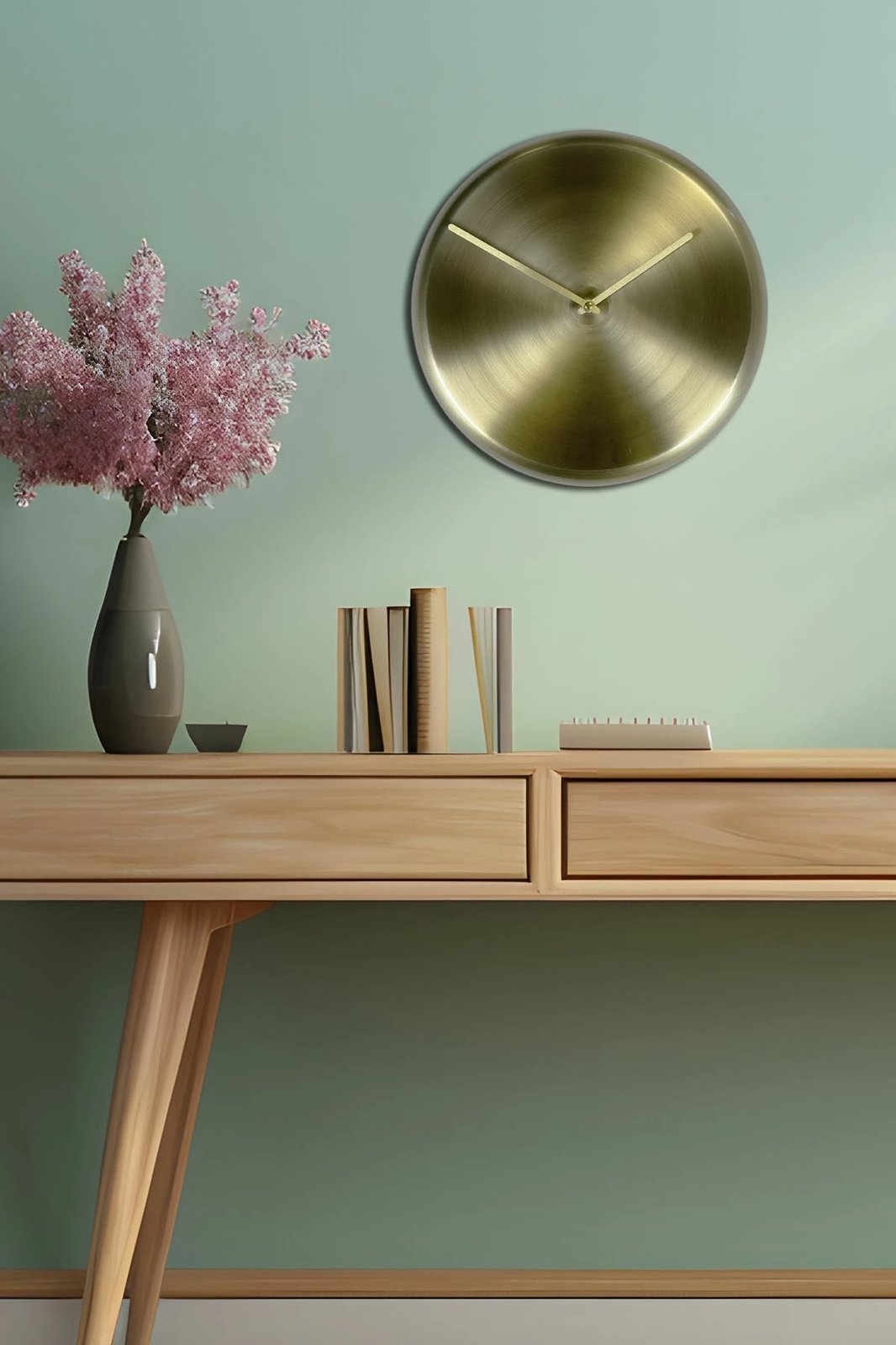 Orë muri dekorative metalike Wallity, ngjyrë ari, 30cm