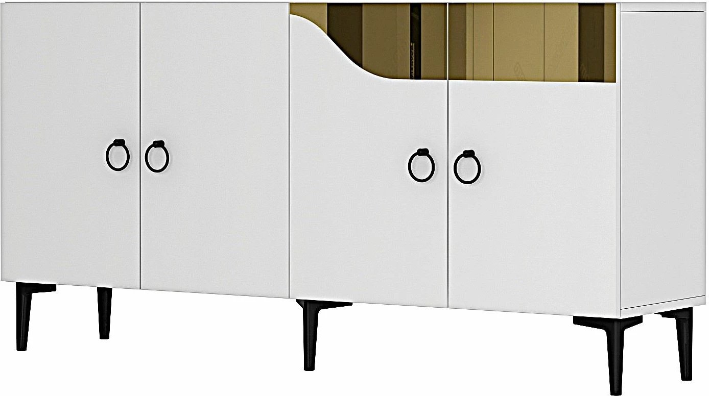 Konsol Skye Decor, Gama 150, e bardhë, ari