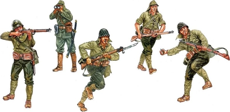 Set modele plastike Italeri Japanese Infantry 1:72, për ndërtim, pa ngjyra e ngjitës
