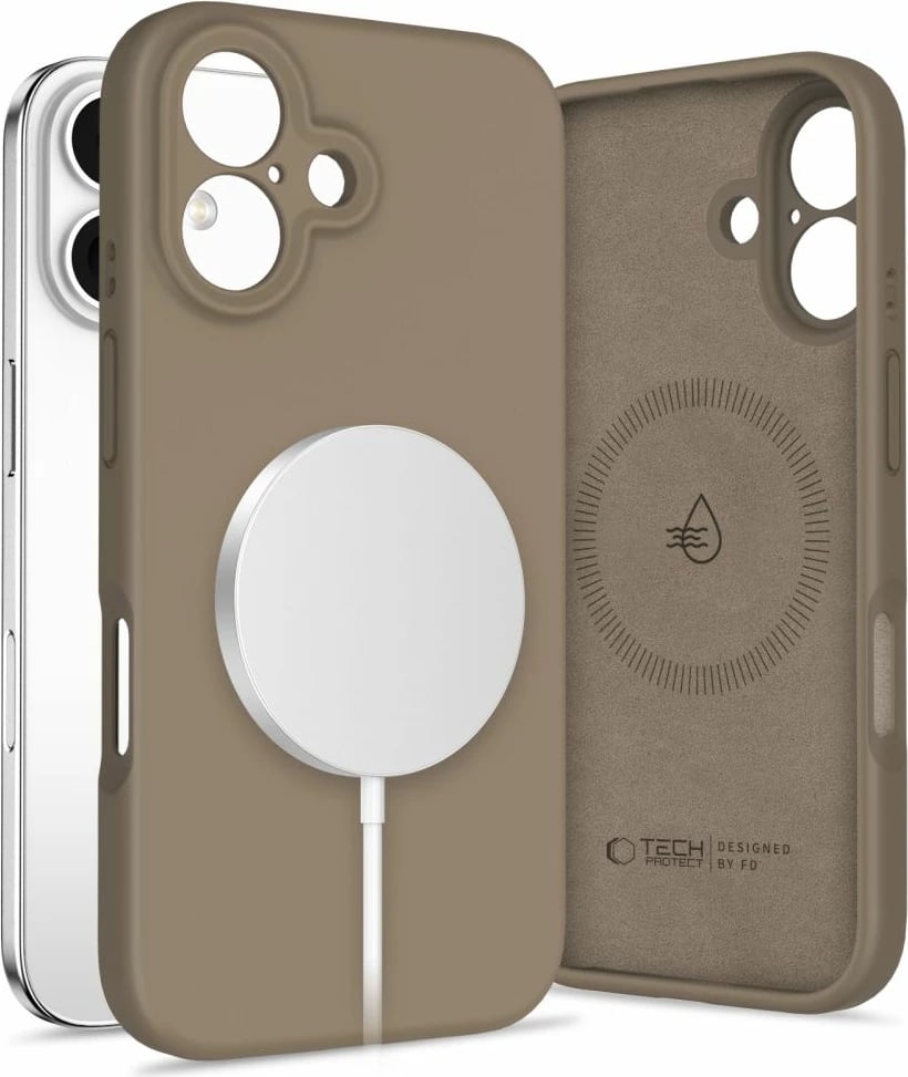Mbështjellës Tech-Protect Liquid Silicone MagSafe për iPhone 16, Kafe