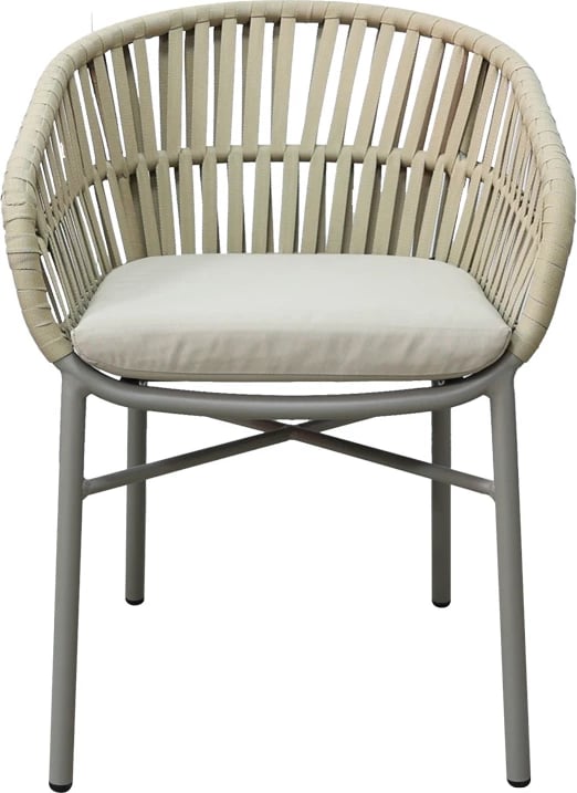 Karrige e jashtme Frama, alumini-pe, ngjyrë kafe, jastëk, 57x60x78cm