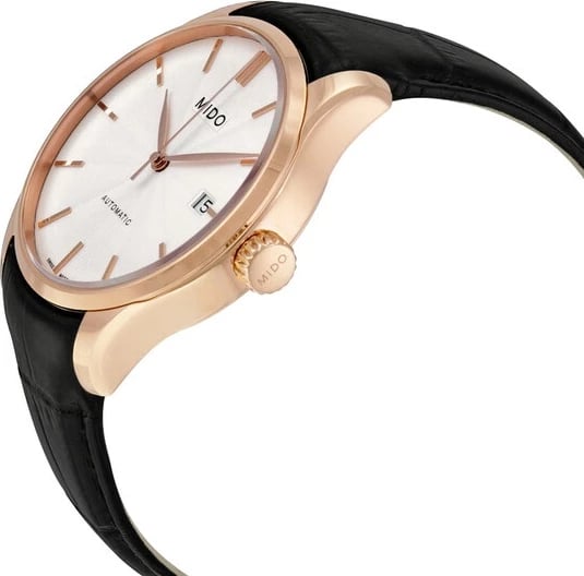 Orë dore për meshkuj MIDO Belluna II Gent, ari rozë me rrip të zi