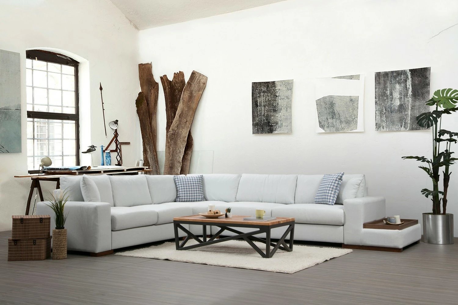 Këndore Atelier del Sofa, Loop 21, ngjyrë e bardhë