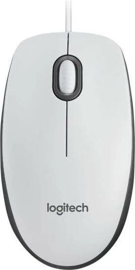 Maus, Logitech M100 (910-006764), USB me kabllo, e bardhë