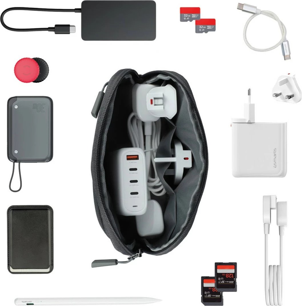 Karikues universal 4smarts 545100, 100W, 3 USB-C, 1 USB-A, i brendshëm, AC
