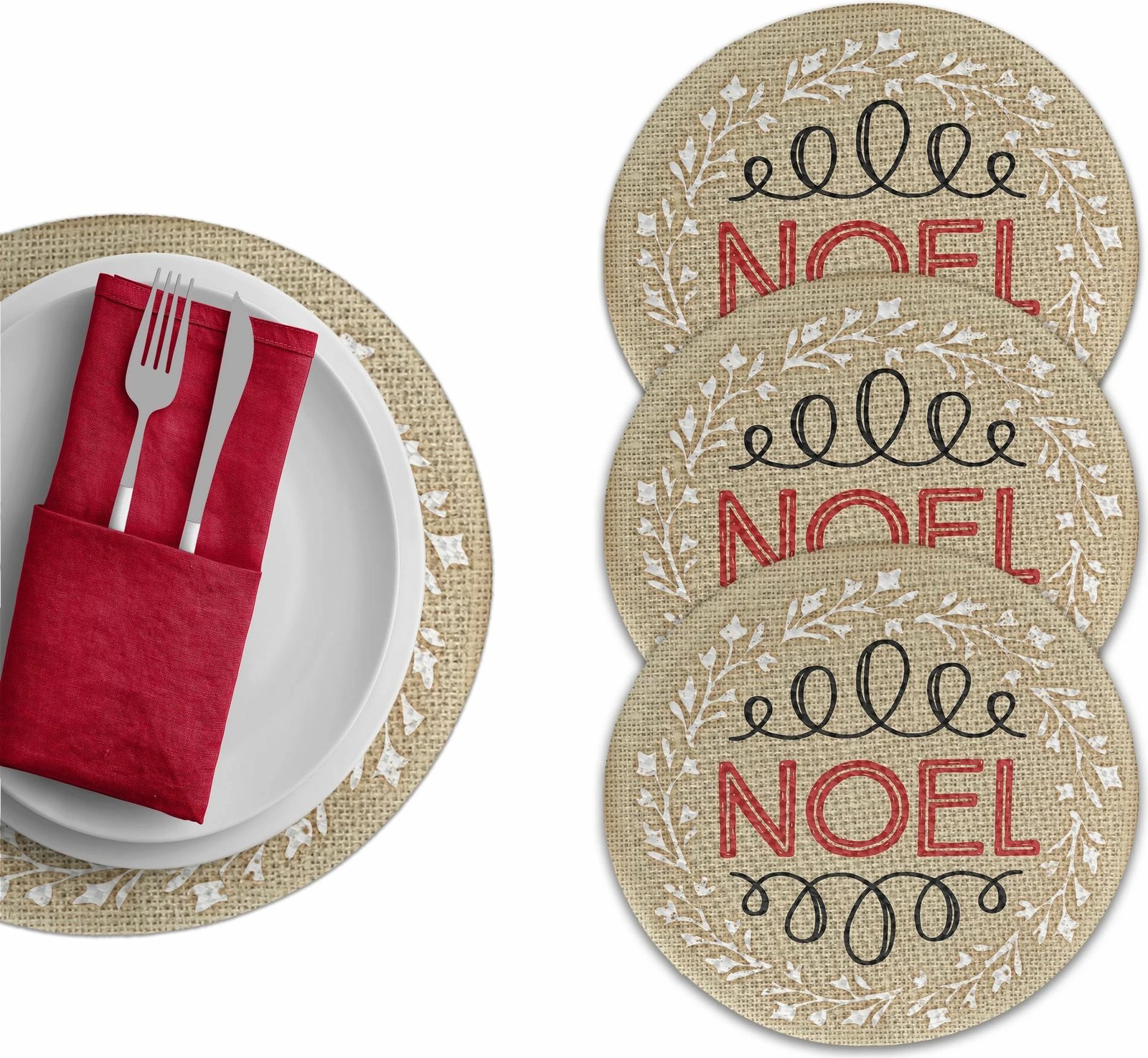 Set nënshtrues tavoline Hermia Concept, shumëngjyrësh, 37cm, 4 copë